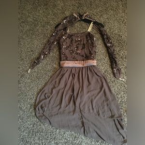 Pink beige dance costume